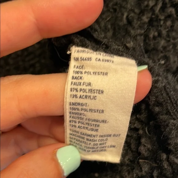 AE Black Shearling Moto Jacket - Picture 6 of 6